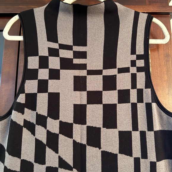 Anthropologie NWT Daily Practice Black and Gray Geometric Midi Dress - Picture 4 of 5
